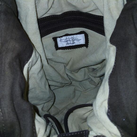 Tasha Polizzi Collection Large Brown Hobo Unique Embroidered & Beaded Flowers - Picture 4 of 8